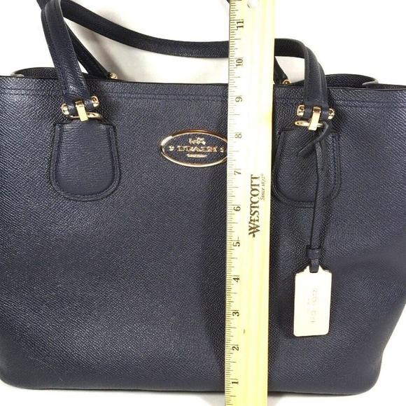 Coach Kitt Carryall Tote Blue Crossgrain Leather - Picture 6 of 8